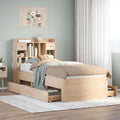 Bookcase Bed Without Mattress King Size Solid Wood Pine
