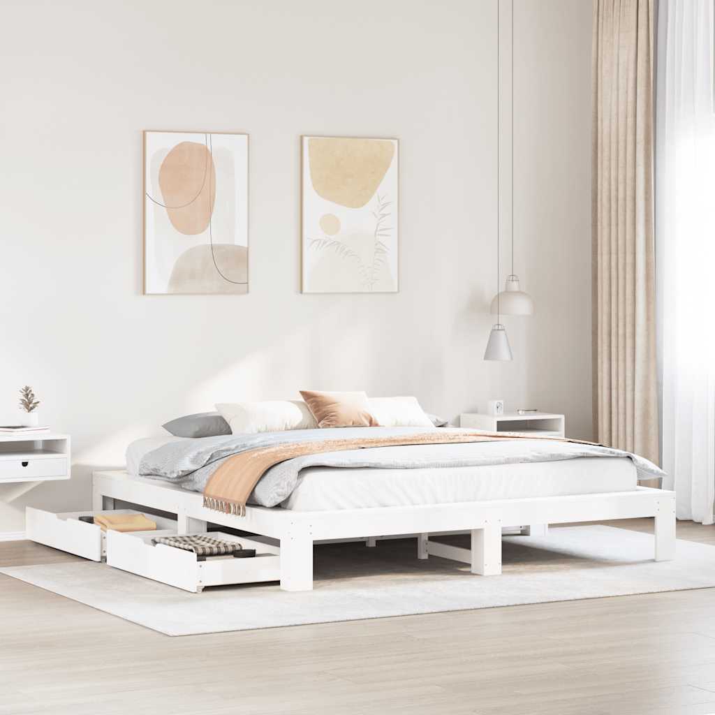 Bed Frame Without Mattress Super King Solid Wood Pine