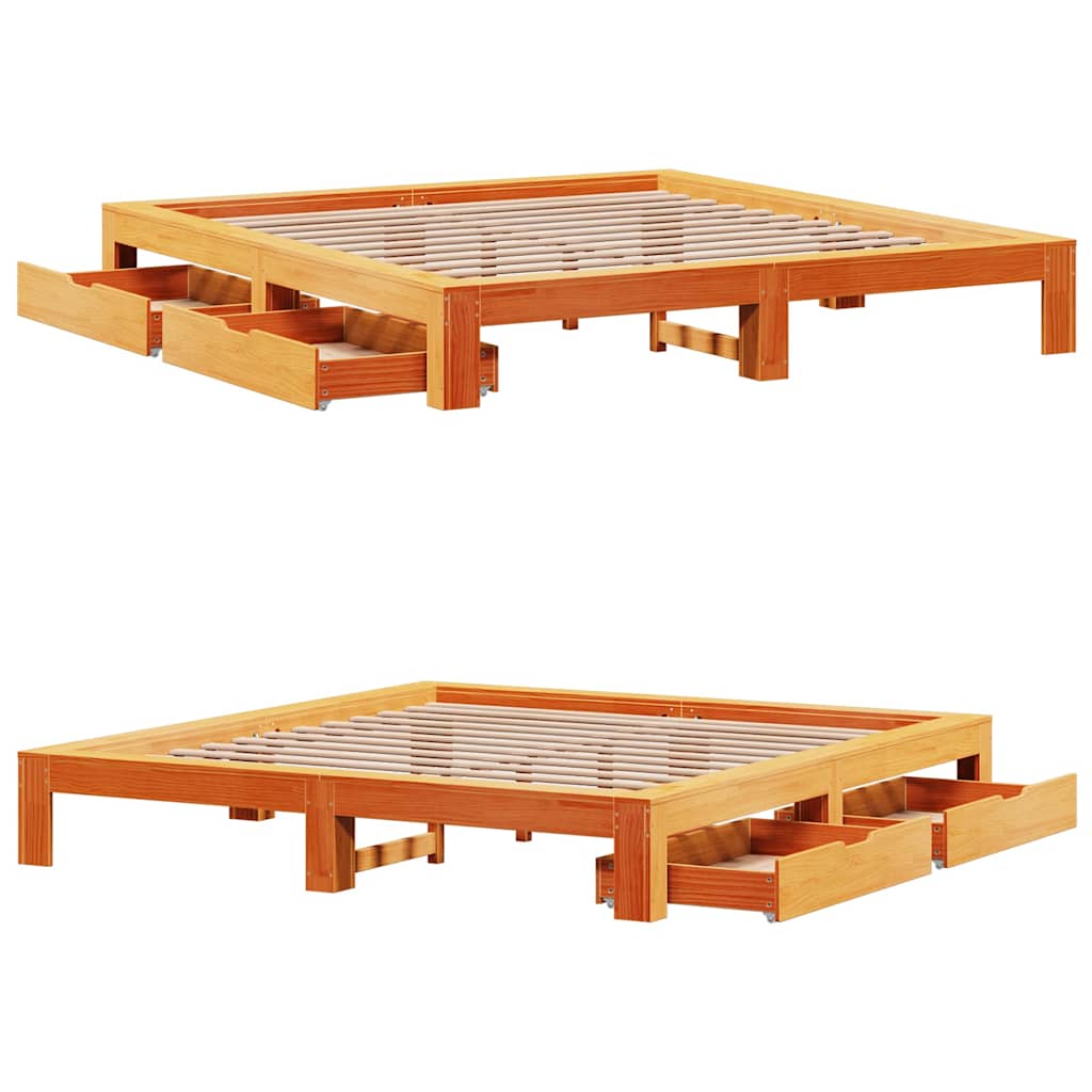 Bed Frame Without Mattress Super King Solid Wood Pine