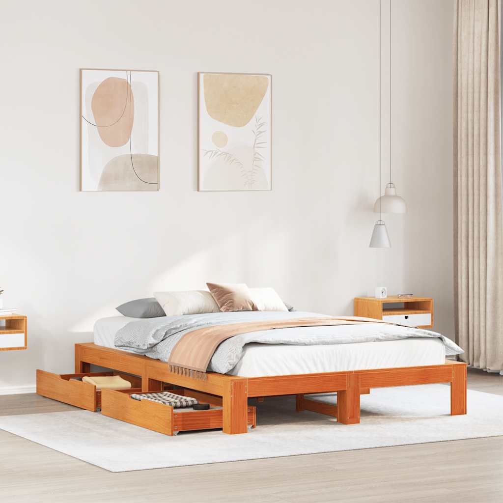 Bed Frame Without Mattress Super King Solid Wood Pine