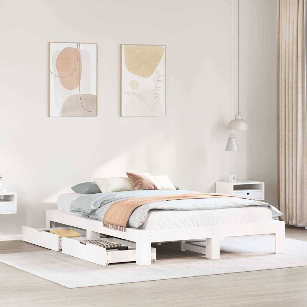 Bed Frame Without Mattress Super King Solid Wood Pine