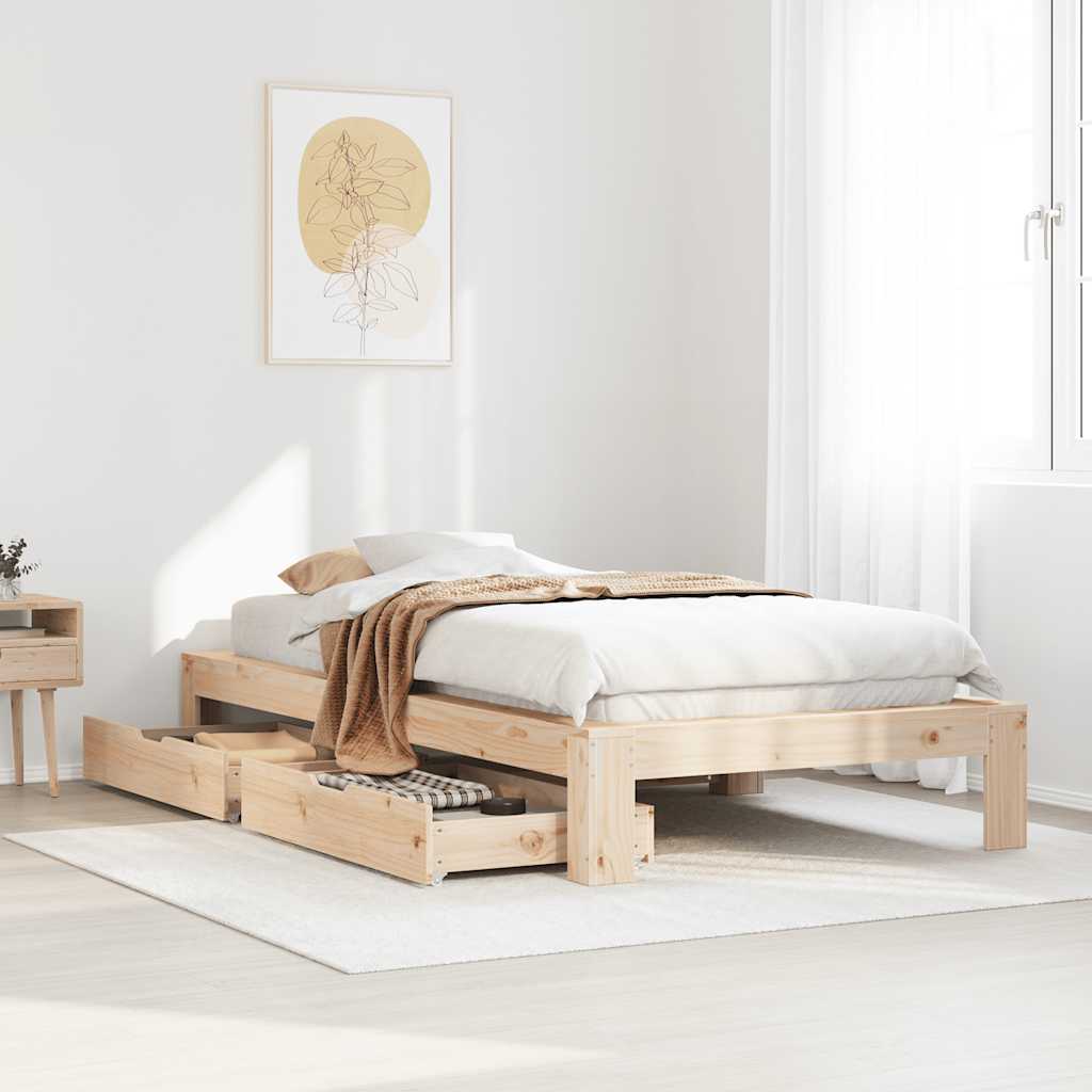 Bed Frame Without Mattress Super King Solid Wood Pine