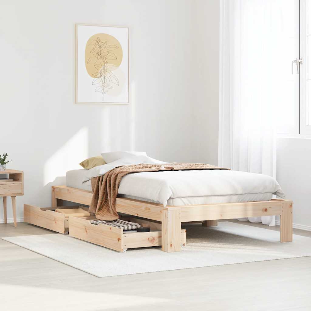 Bed Frame Without Mattress Super King Solid Wood Pine