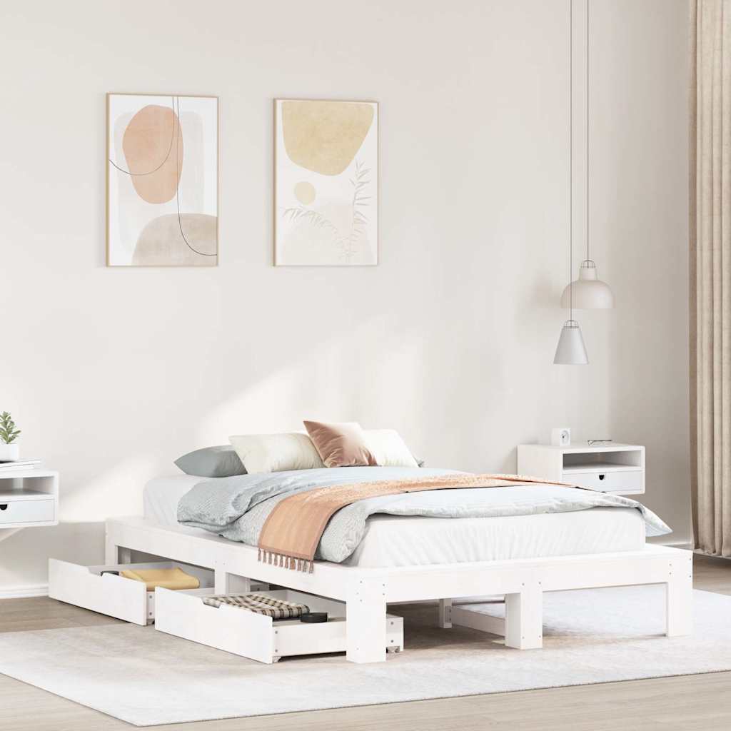 Bed Frame Without Mattress Super King Solid Wood Pine