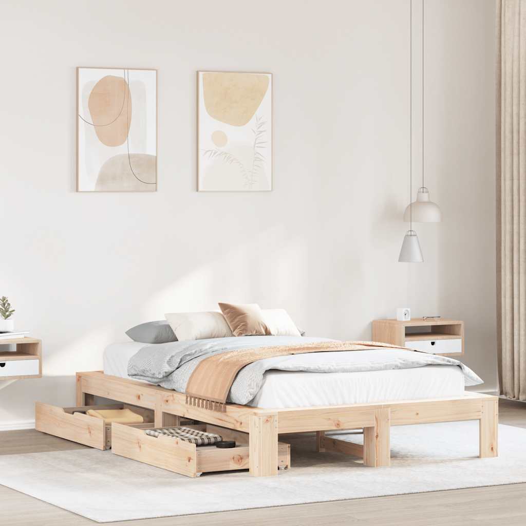 Bed Frame Without Mattress Super King Solid Wood Pine