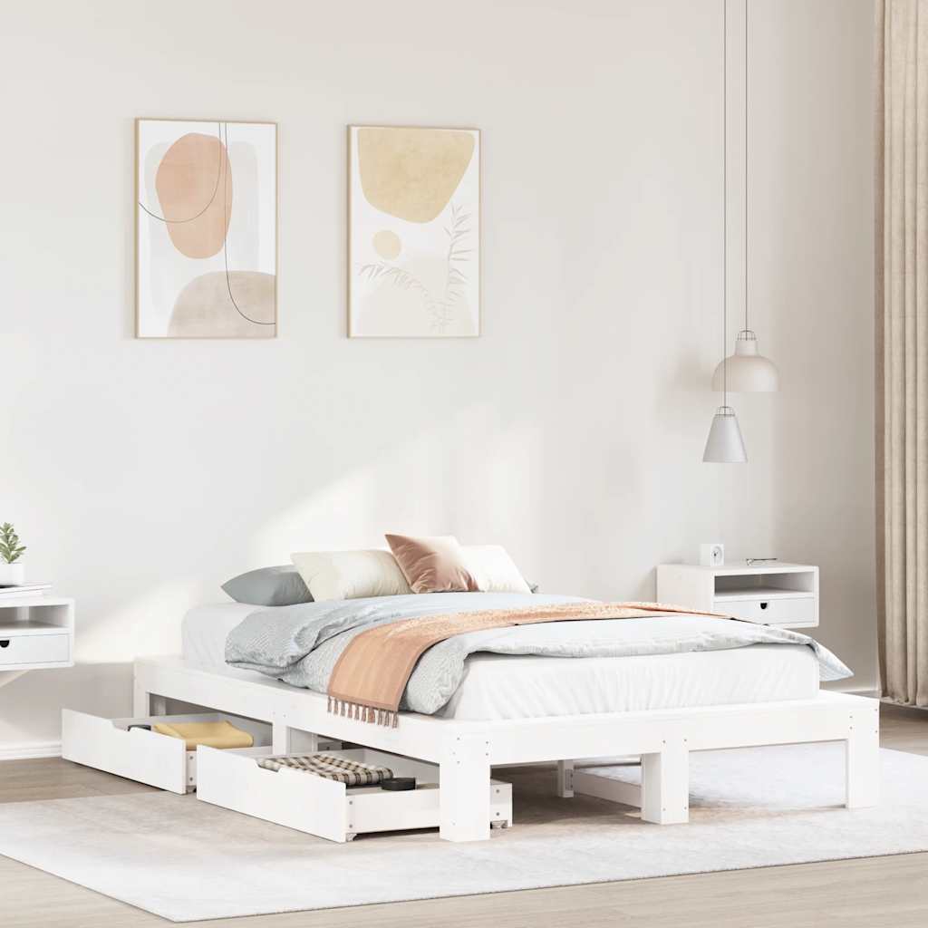 Bed Frame Without Mattress Super King Solid Wood Pine