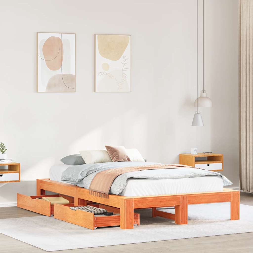 Bed Frame Without Mattress Super King Solid Wood Pine