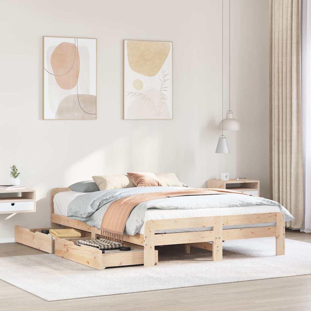 Bed Frame | | Solid Pinewood | King Size | Bed Frame | Rectangular