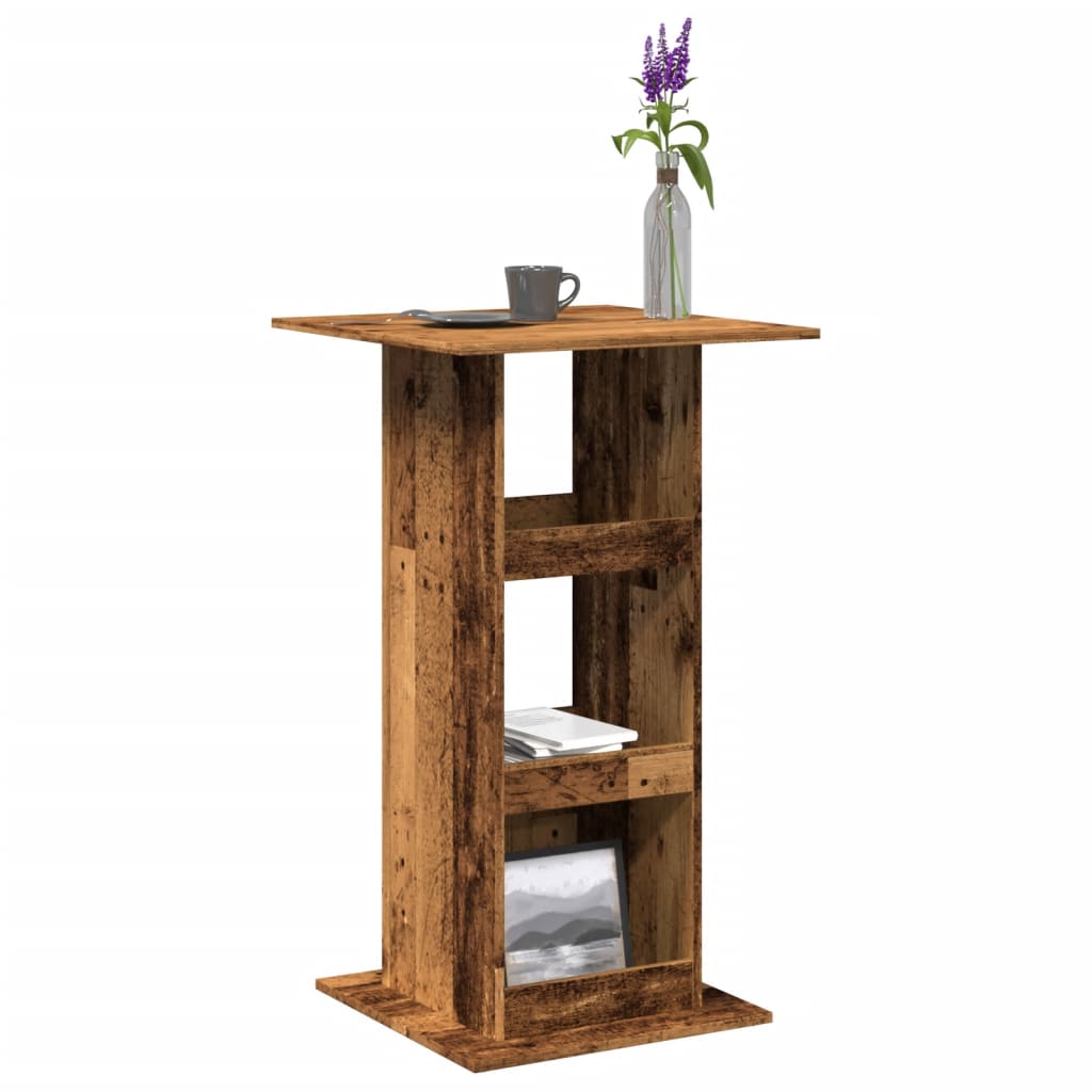 Bar Table With Storage 60X60X102 Cm Engineered Wood