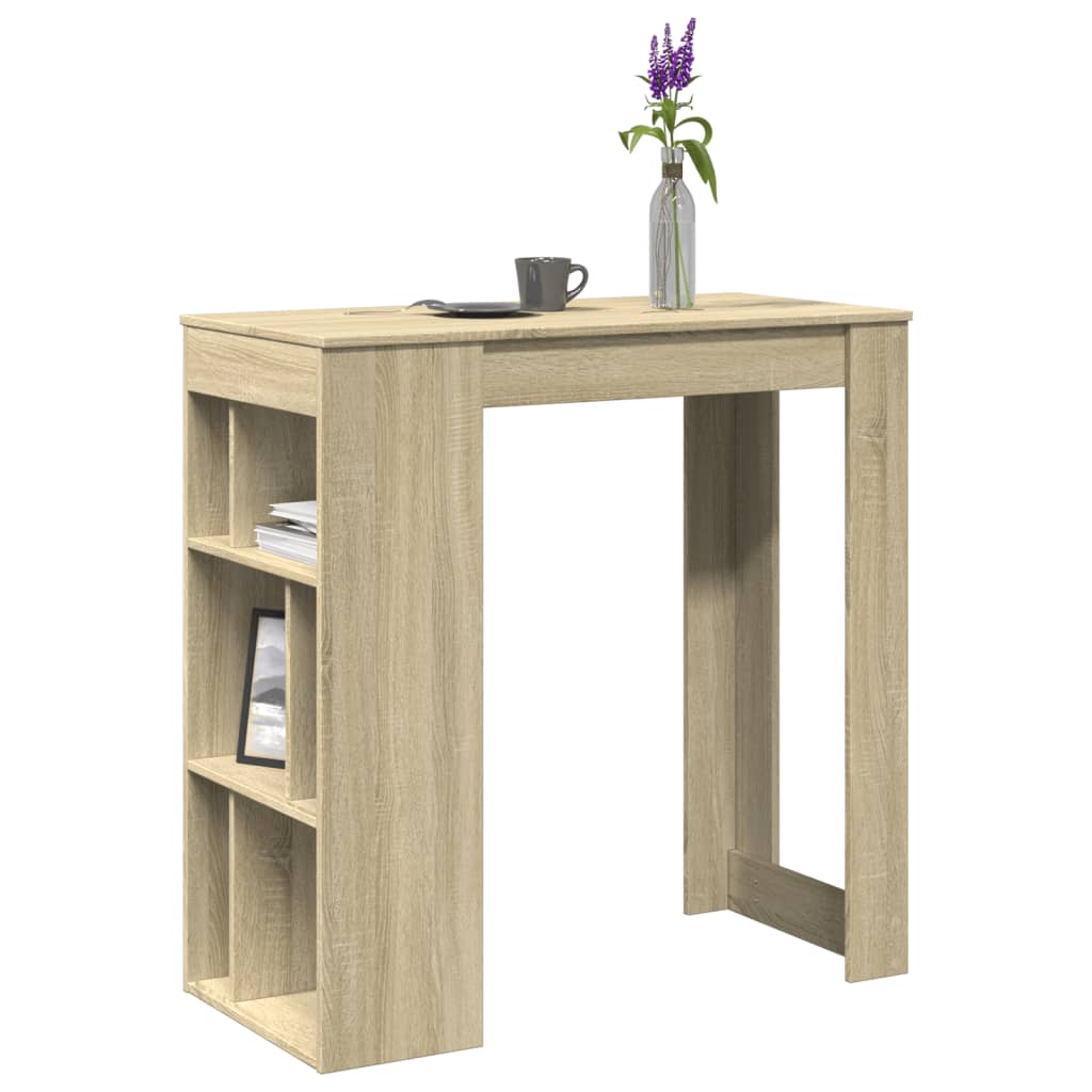 Bar Table With Racks 102X50X103.5 Cm Engineered Wood