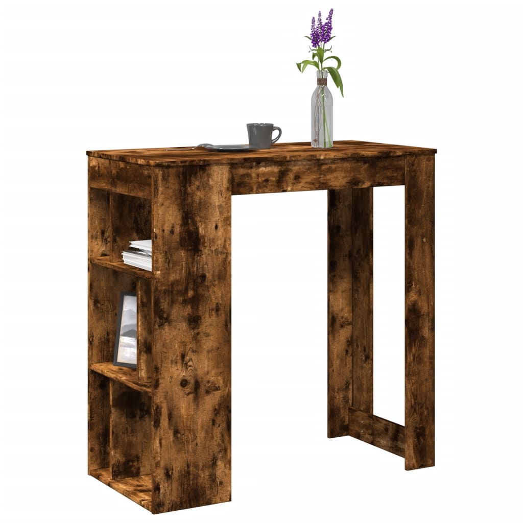 Bar Table With Racks 102X50X103.5 Cm Engineered Wood