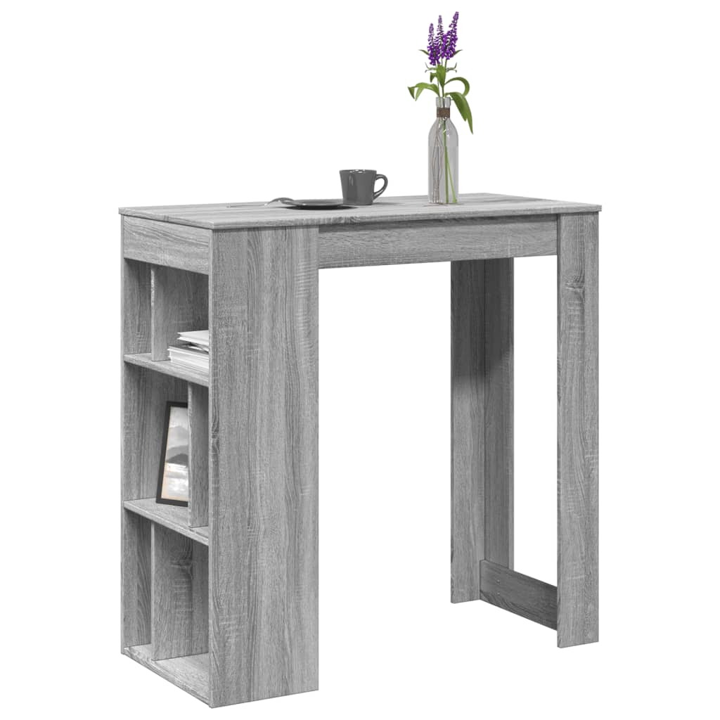 Bar Table With Racks 102X50X103.5 Cm Engineered Wood