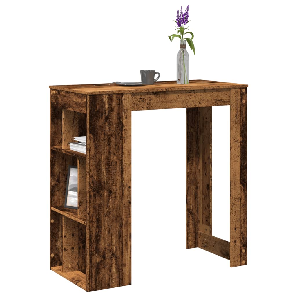 Bar Table With Racks 102X50X103.5 Cm Engineered Wood