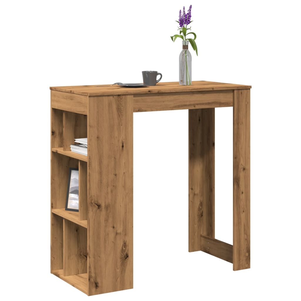 Bar Table With Racks 102X50X103.5 Cm Engineered Wood