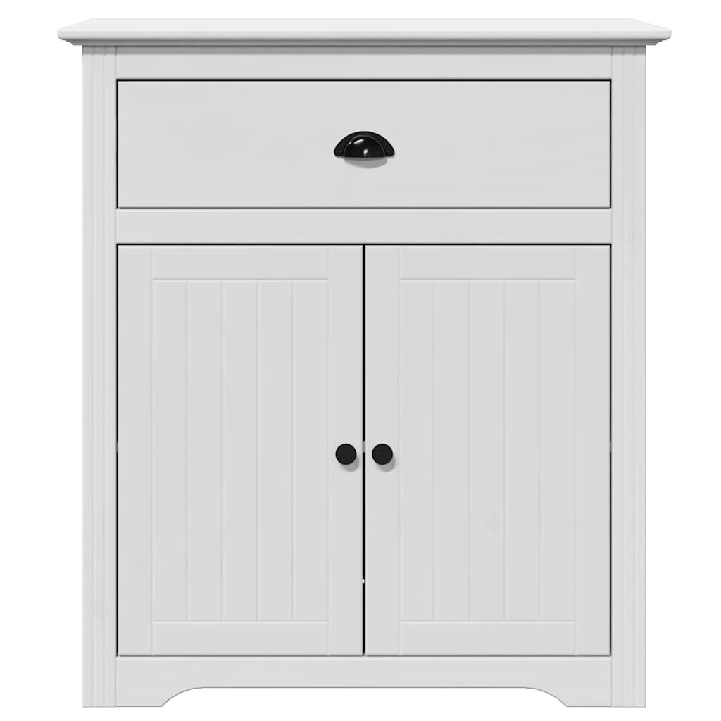 Storage Chests Hallway Cabinet Bodo 80X35X90 Cm white grey Solid pinewood metal