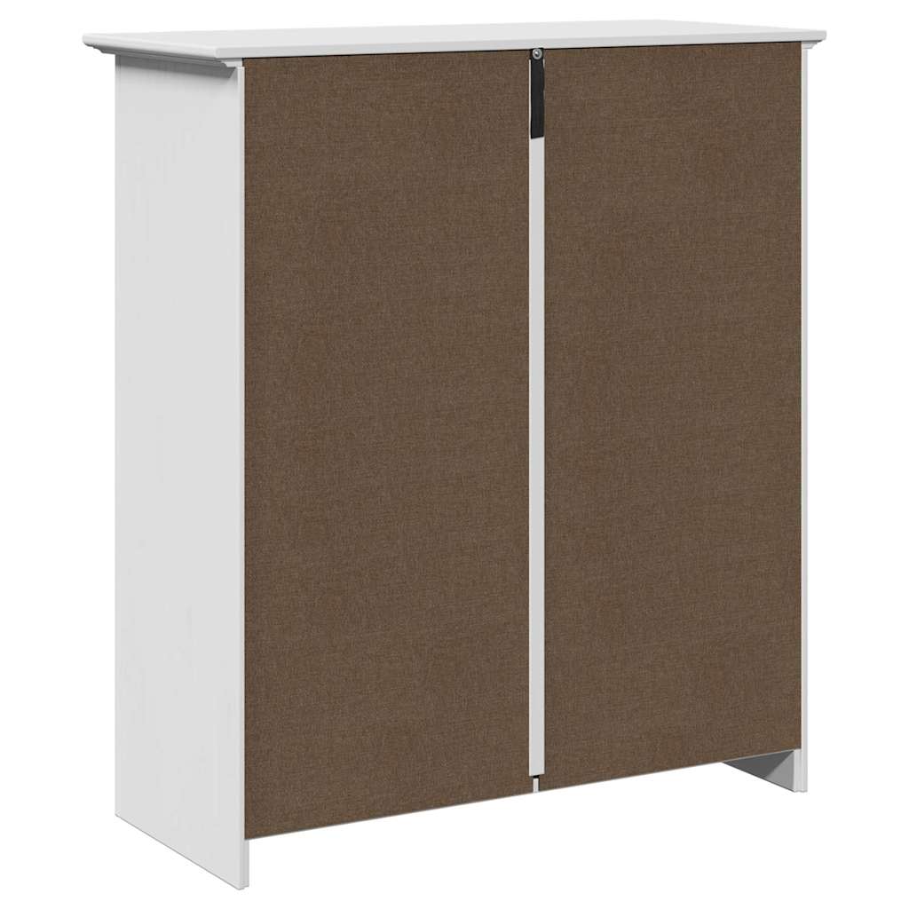 Storage Chests Hallway Cabinet Bodo 80X35X90 Cm white grey Solid pinewood metal