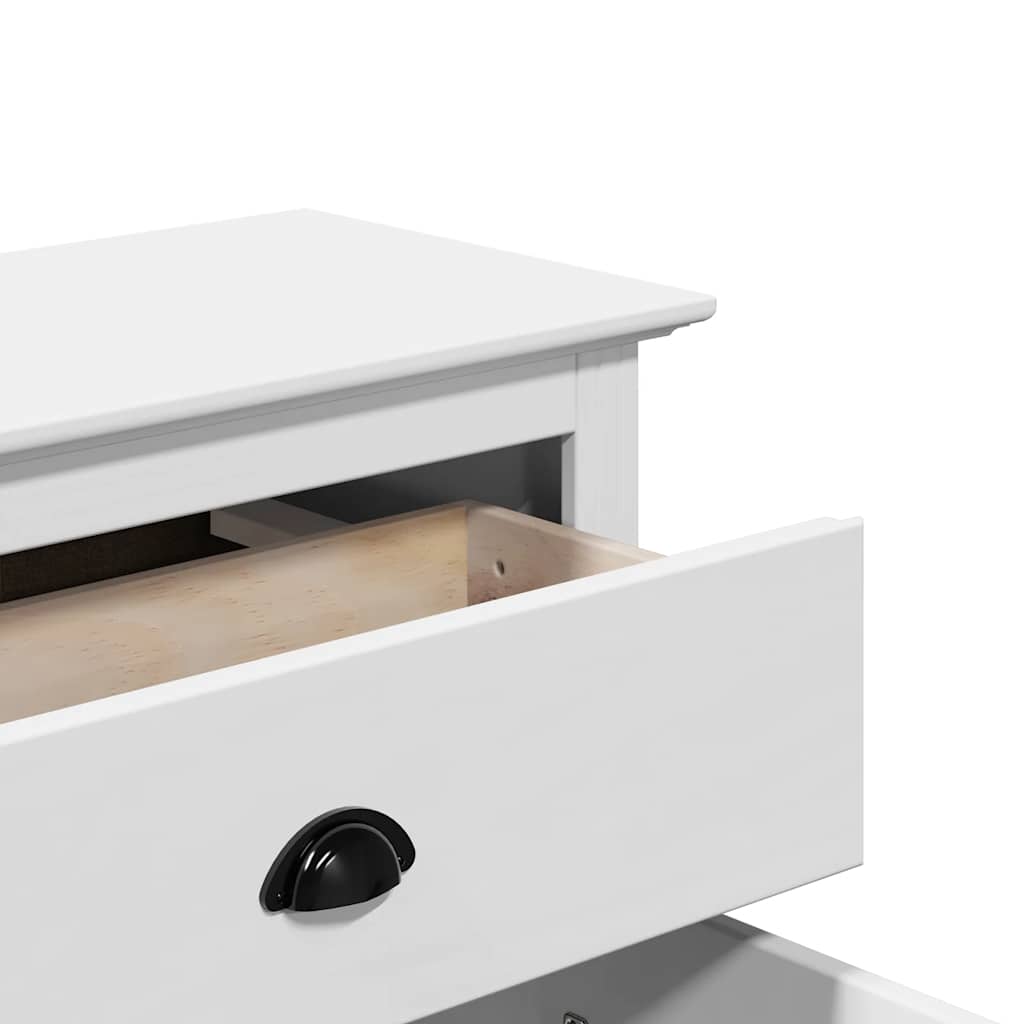 Storage Chests Hallway Cabinet Bodo 80X35X90 Cm white grey Solid pinewood metal