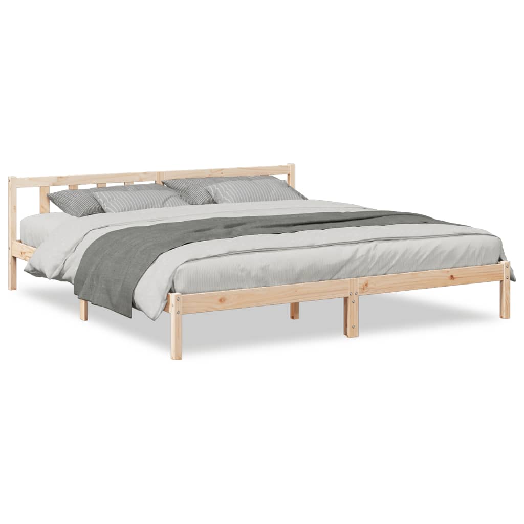 Extra Long Bed Frame Without Mattress Solid Wood Pine