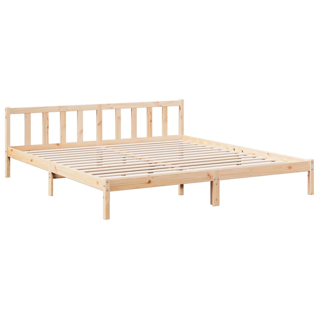 Extra Long Bed Frame Without Mattress Solid Wood Pine