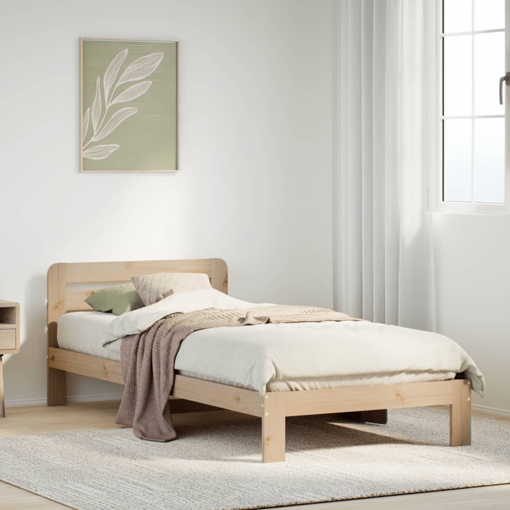 Bed Frame Without Mattress Double Solid Wood Pine