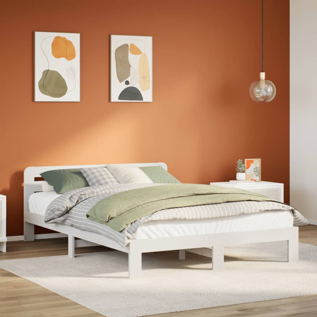 Bed Frame Without Mattress Double Solid Wood Pine