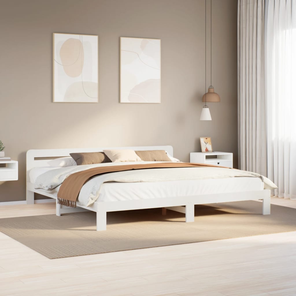 Bed Frame Without Mattress Double Solid Wood Pine