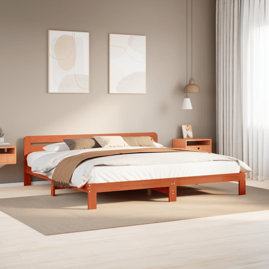 Bed Frame Without Mattress Double Solid Wood Pine