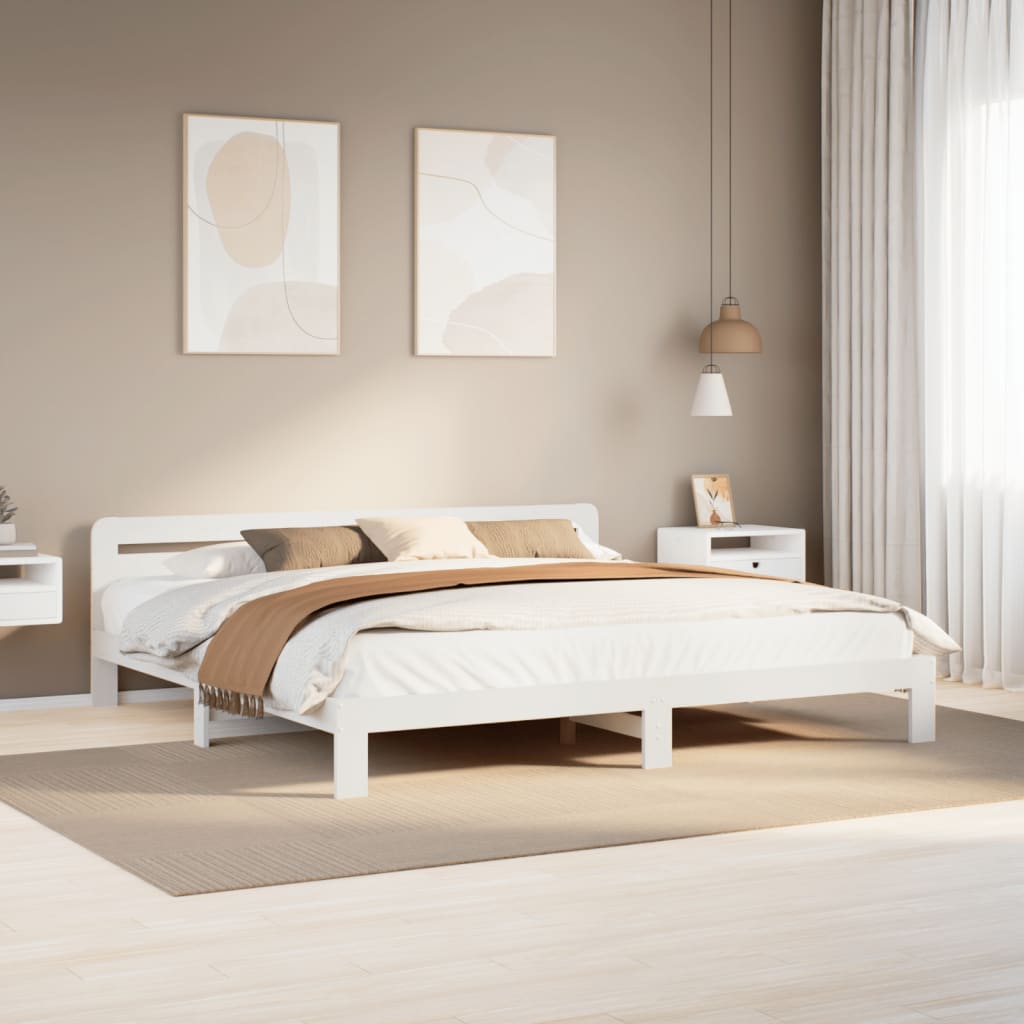 Bed Frame Without Mattress Double Solid Wood Pine