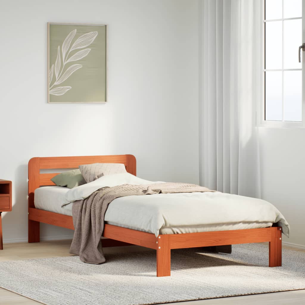 Bed Frame Without Mattress Double Solid Wood Pine