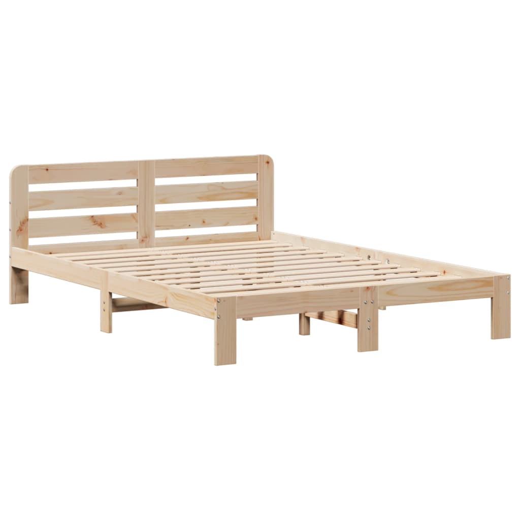 Bed Frame Without Mattress Double Solid Wood Pine