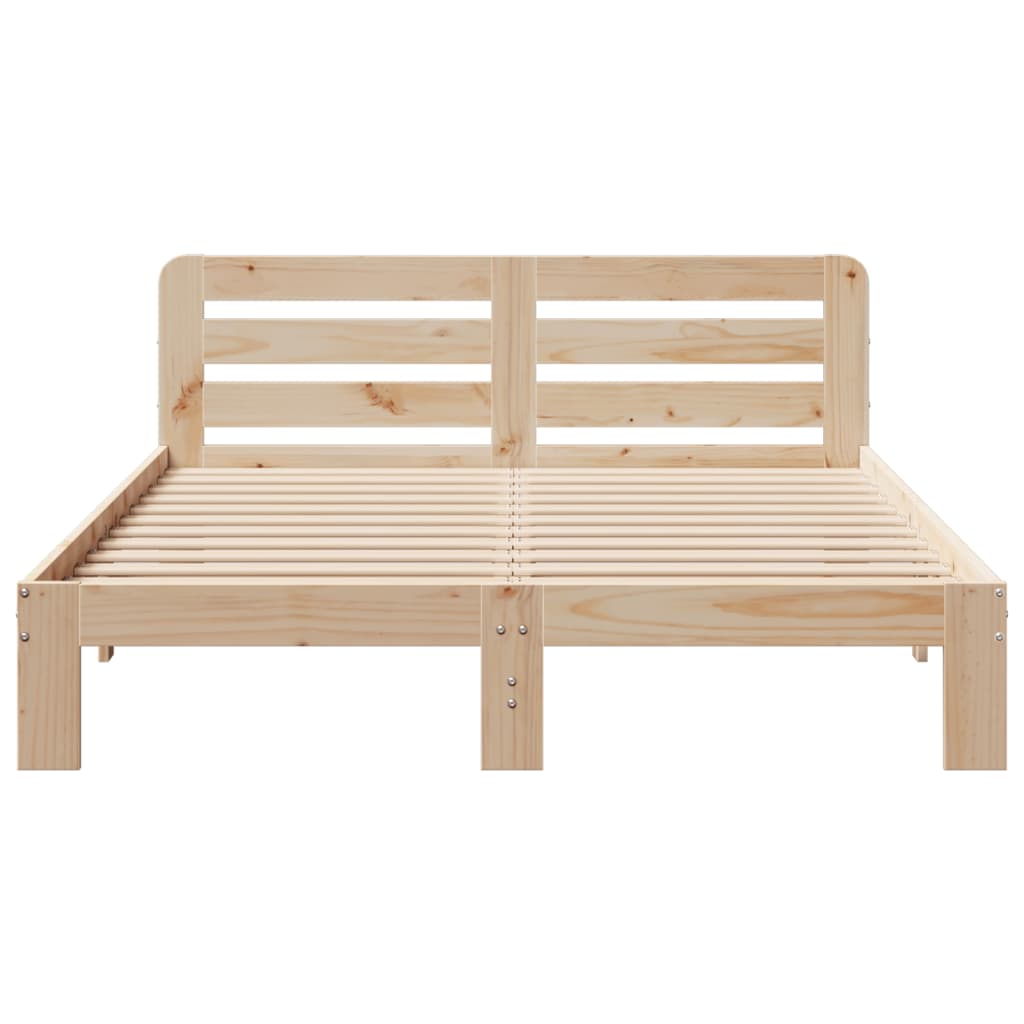 Bed Frame Without Mattress Double Solid Wood Pine