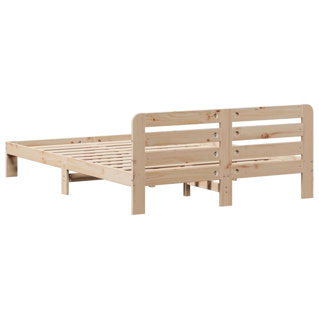 Bed Frame Without Mattress Double Solid Wood Pine