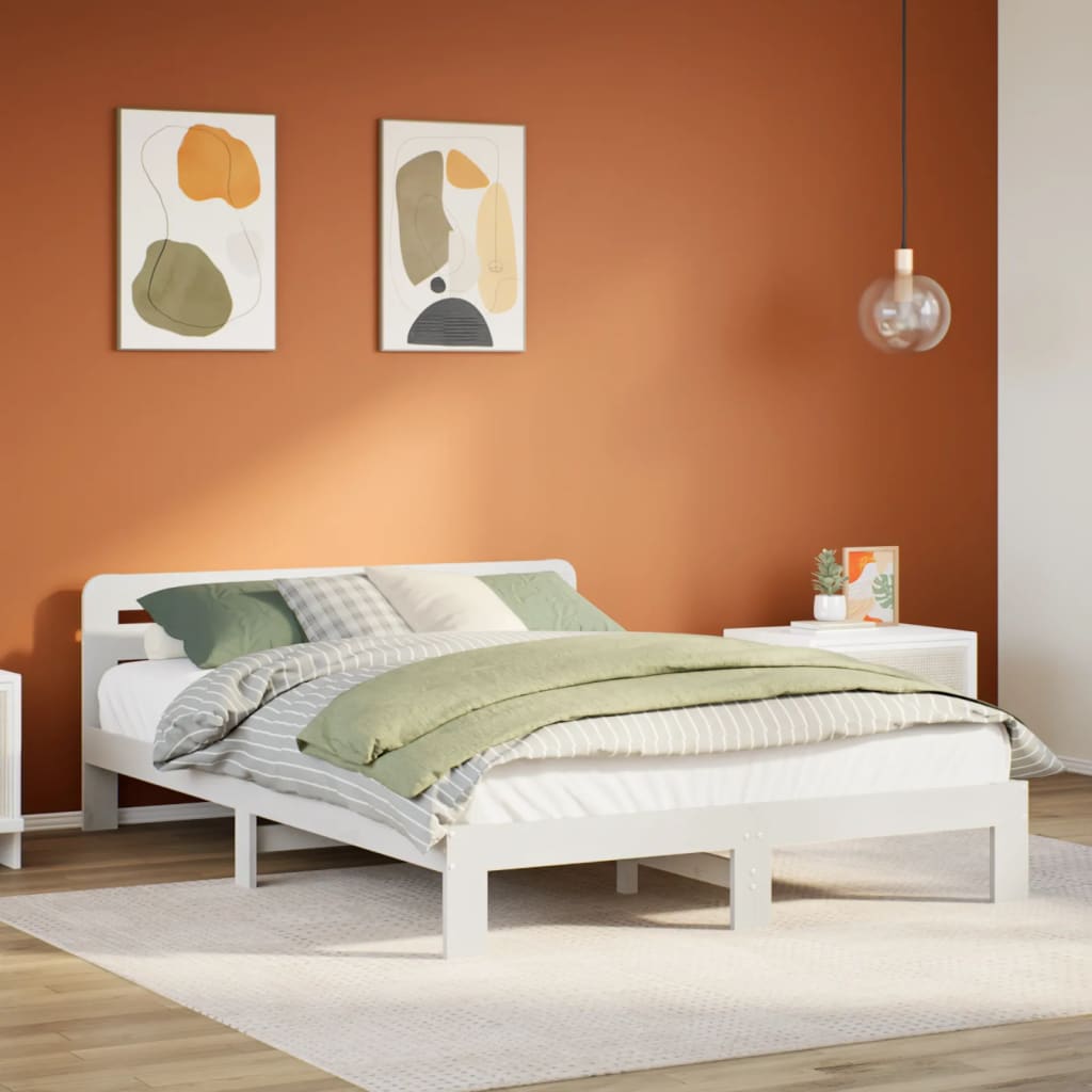 Bed Frame Without Mattress Double Solid Wood Pine