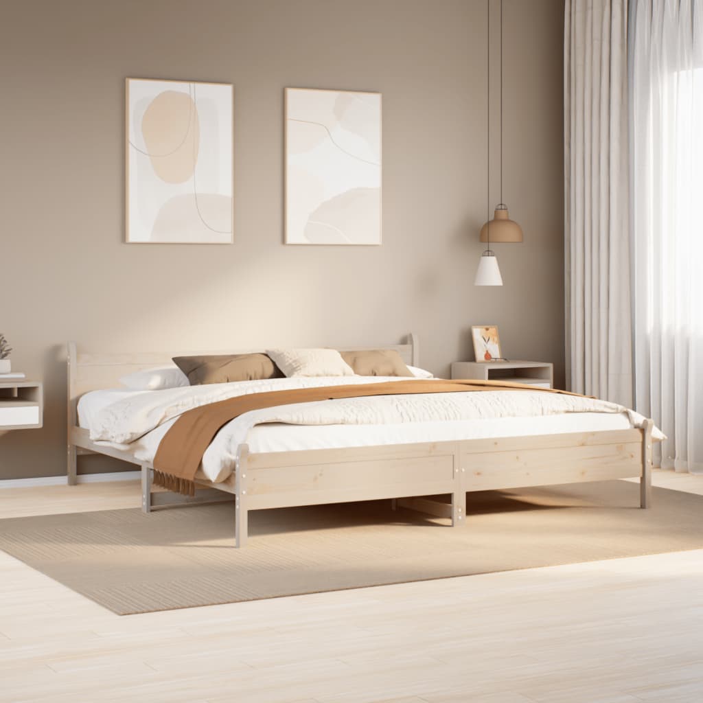 Bed Frame Without Mattress King Size Solid Wood Pine