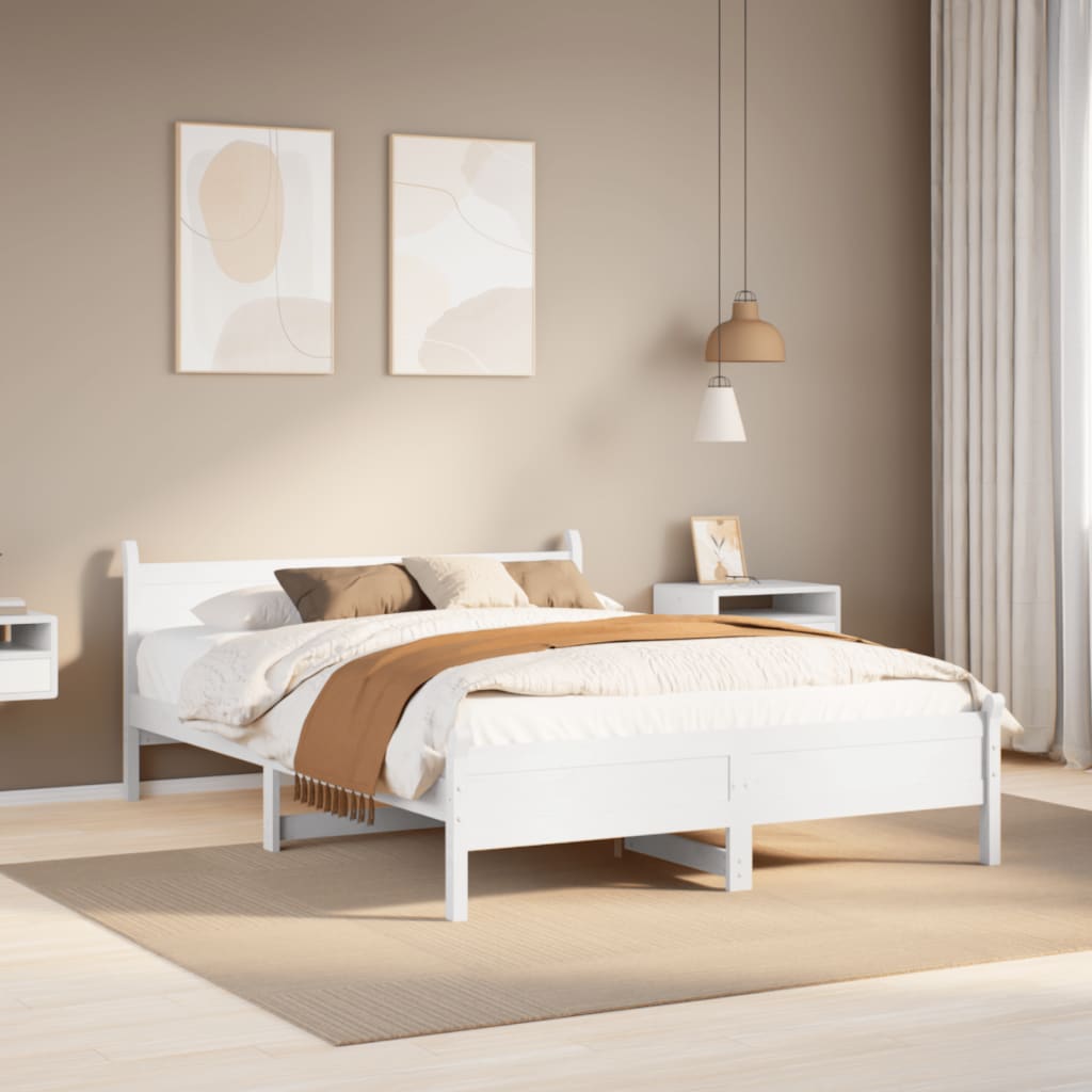 Bed Frame Without Mattress King Size Solid Wood Pine