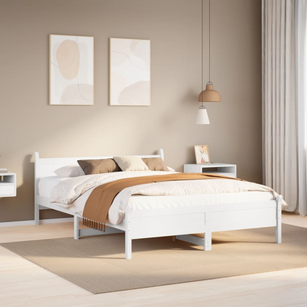 Bed Frame Without Mattress King Size Solid Wood Pine
