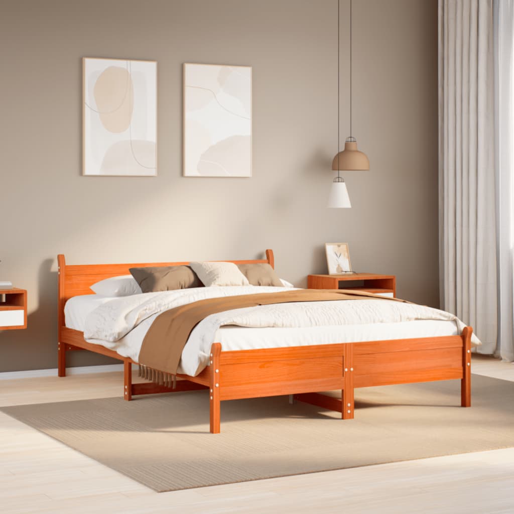 Bed Frame Without Mattress King Size Solid Wood Pine