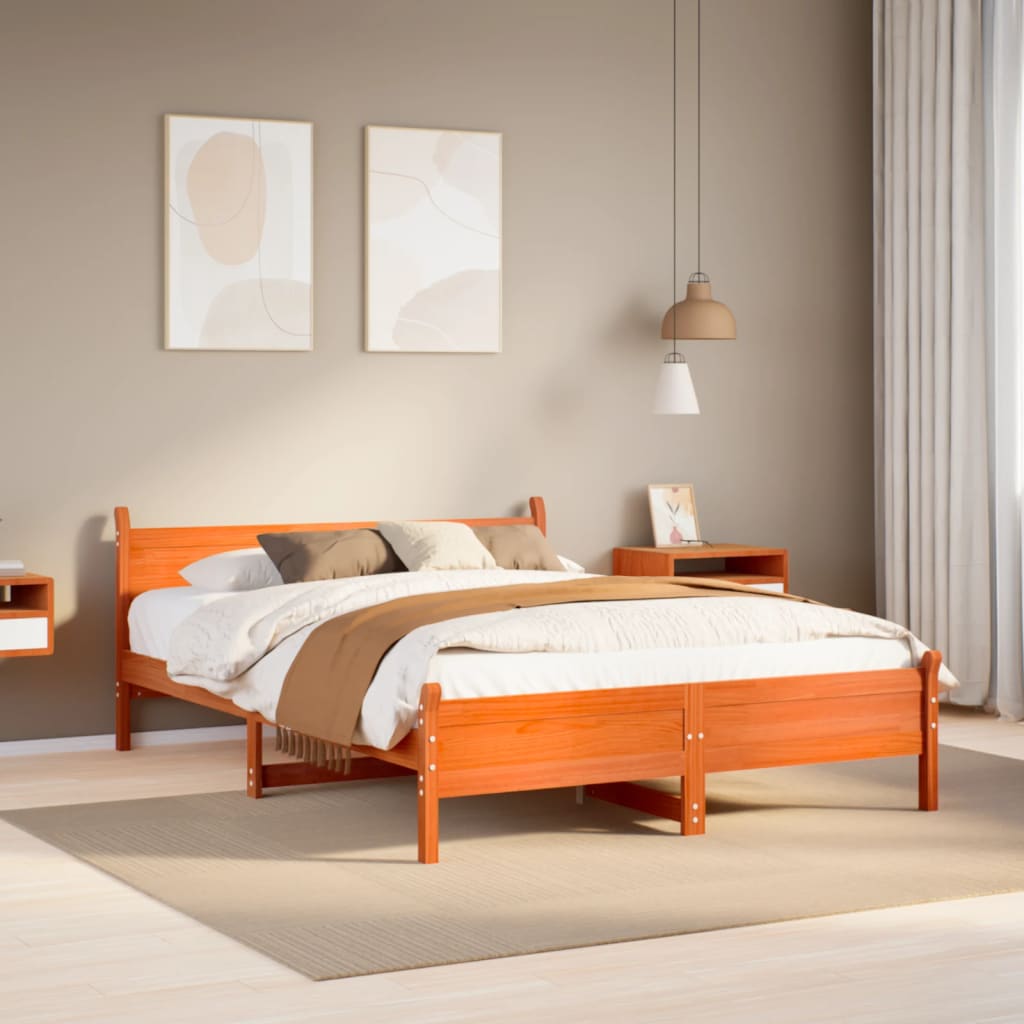 Bed Frame Without Mattress King Size Solid Wood Pine