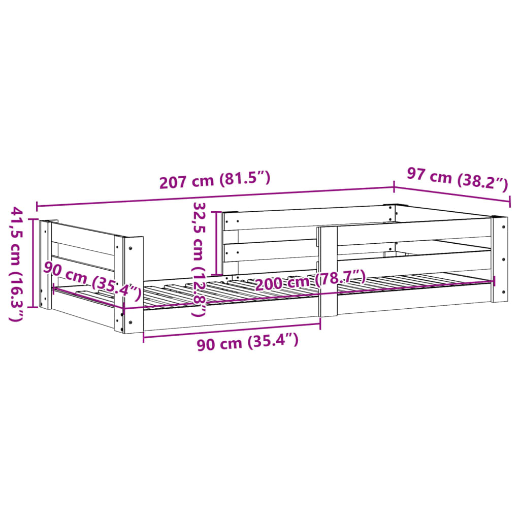 Bed Frame Without Mattress Solid Wood Pine