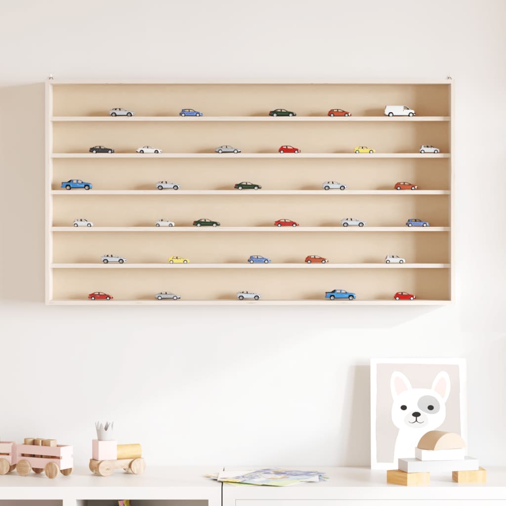 Wooden Collector's Display Case With 6 Shelves