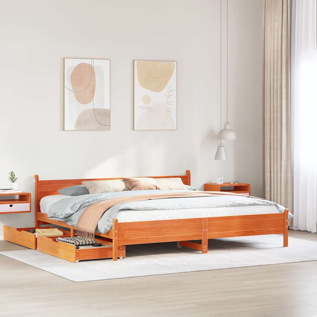 Bed Frame Without Mattress Small Double Solid Wood Pine