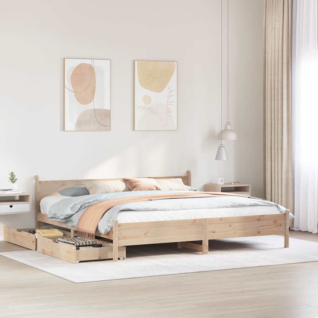 Bed Frame Without Mattress Small Double Solid Wood Pine