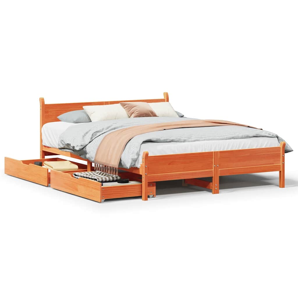 Bed Frame Without Mattress Small Double Solid Wood Pine