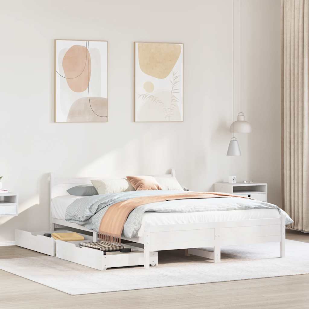 Bed Frame Without Mattress Small Double Solid Wood Pine