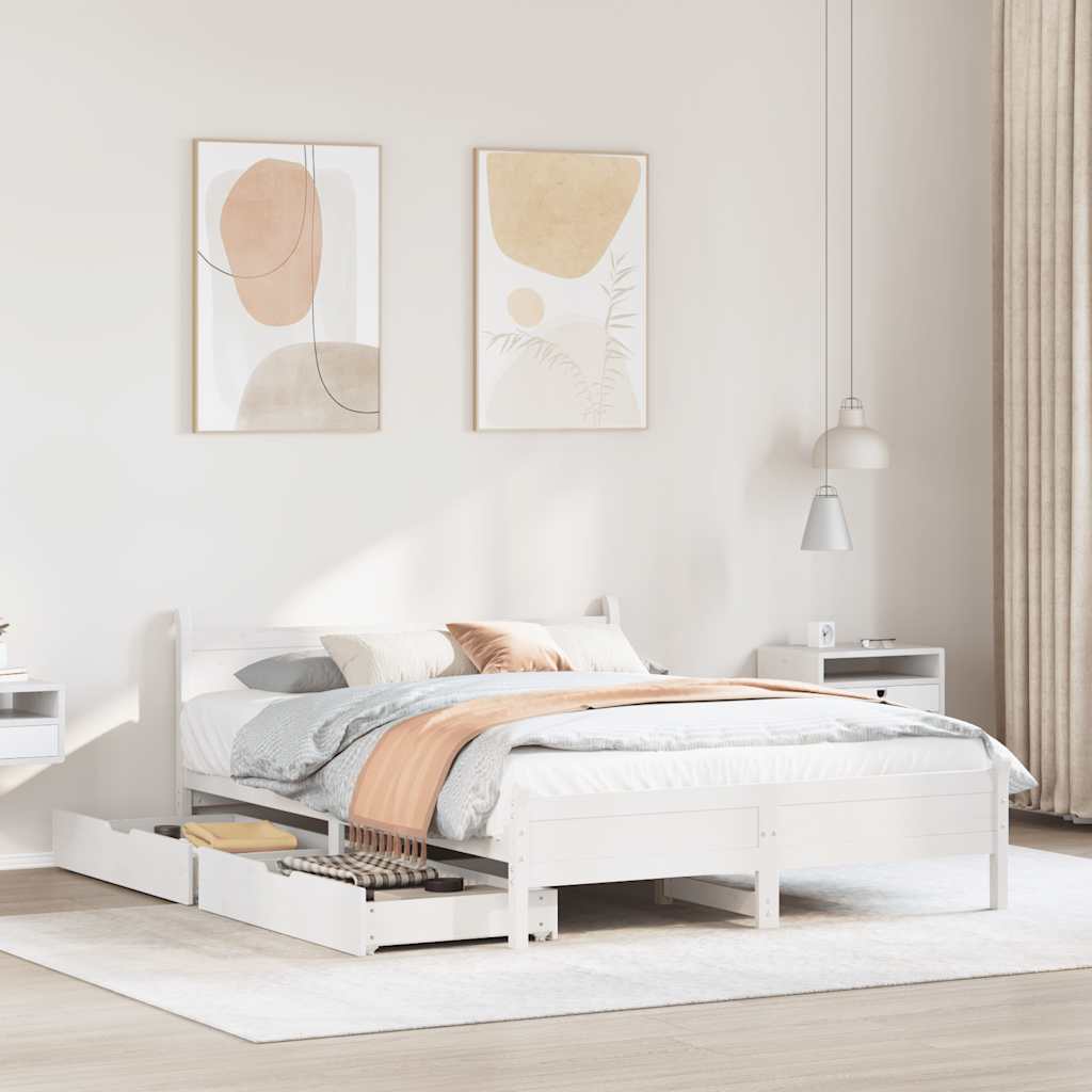 Bed Frame Without Mattress Small Double Solid Wood Pine