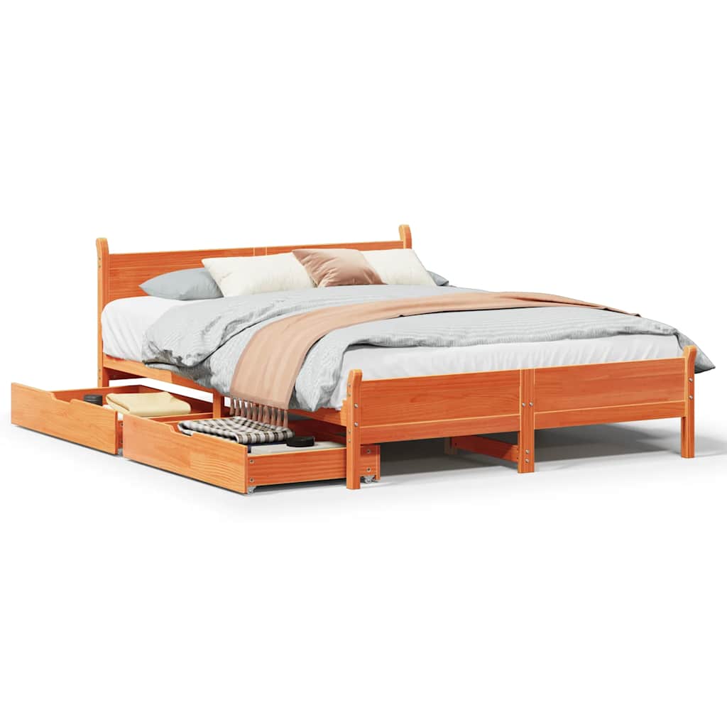Bed Frame Without Mattress Small Double Solid Wood Pine