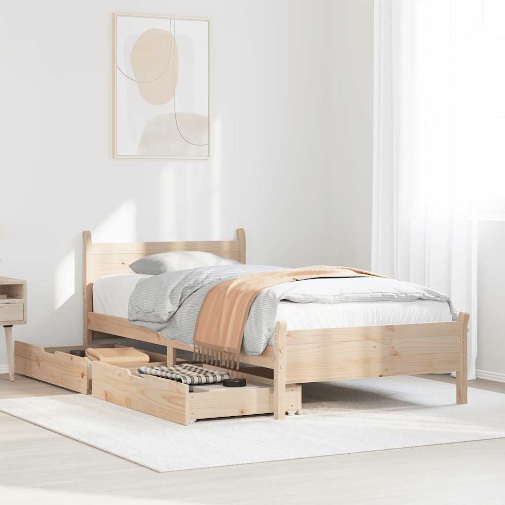 Bed Frame Without Mattress Small Double Solid Wood Pine