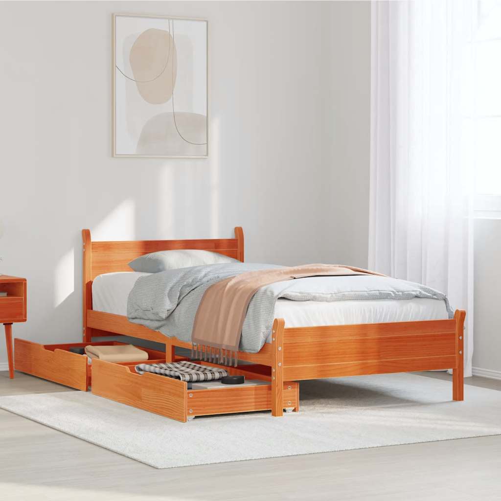 Bed Frame Without Mattress Small Double Solid Wood Pine