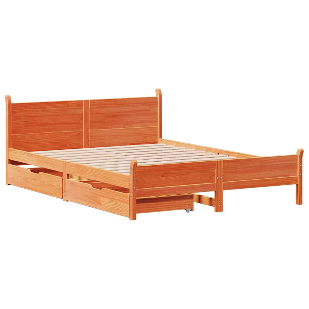 Bed Frame Without Mattress Small Double Solid Wood Pine