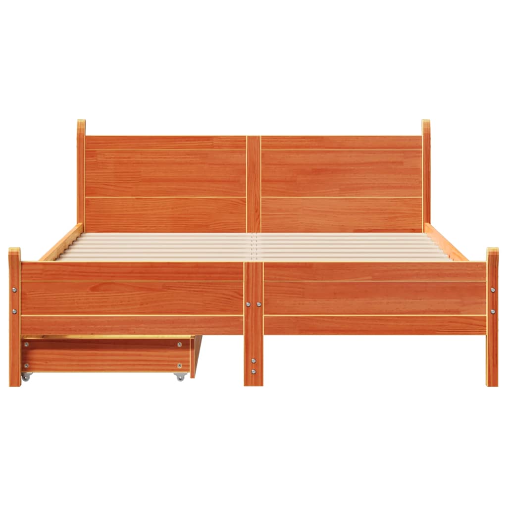 Bed Frame Without Mattress Small Double Solid Wood Pine